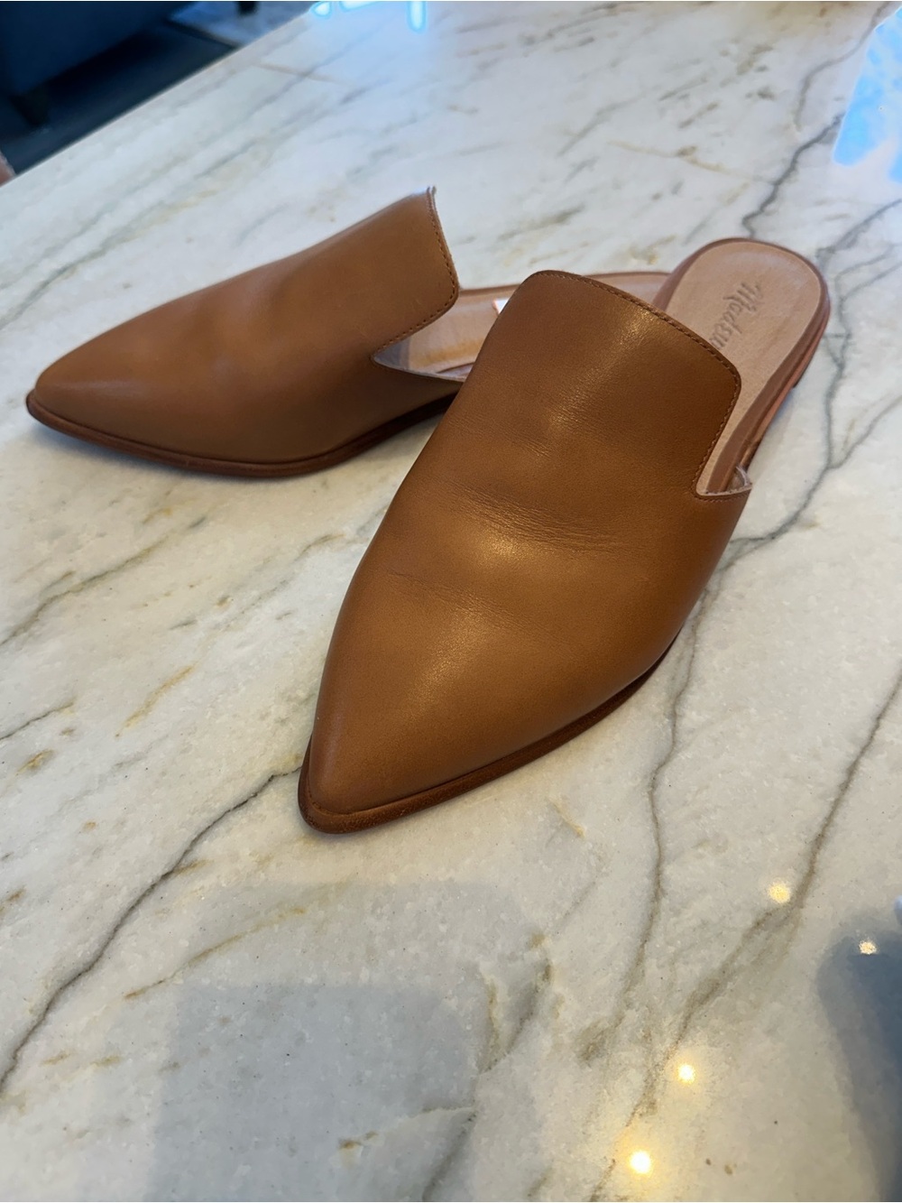 NEW Madewell Gemma Leather Pointed Toe Slide Mules, 8.5